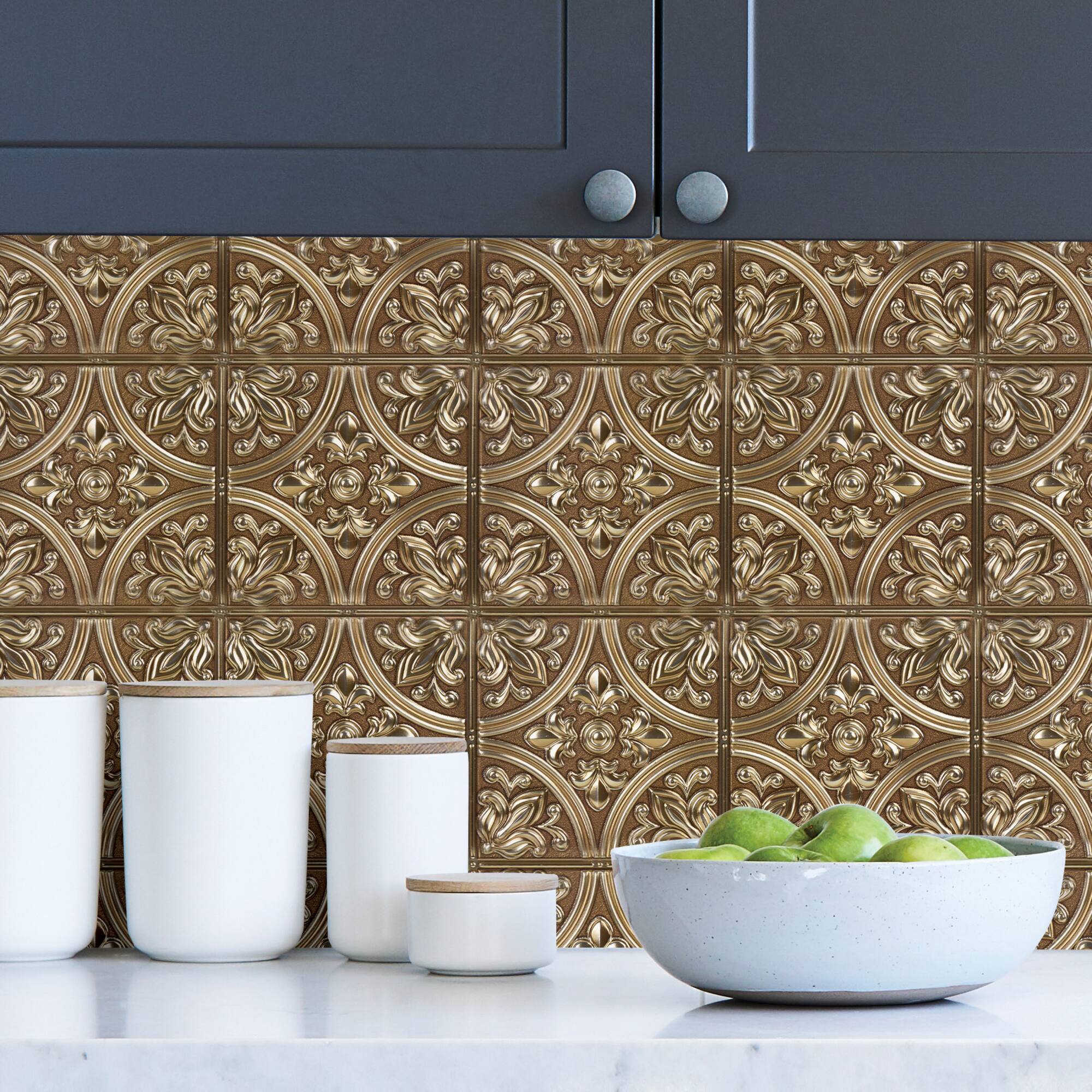InHome Chelsea Bronze Peel & Stick Tin Tiles